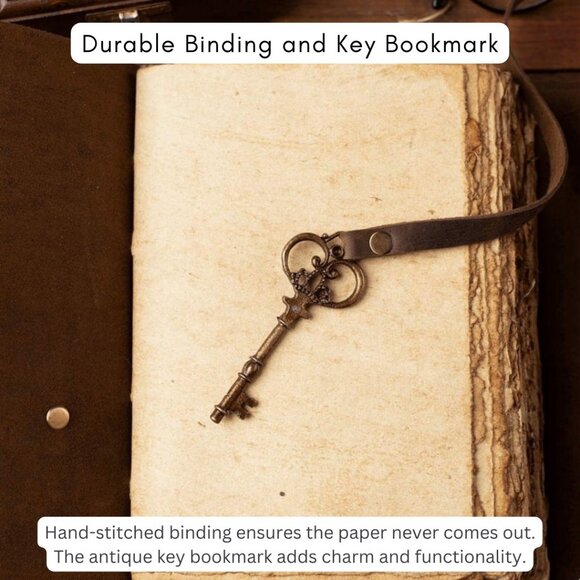 Antique Handmade Leather Men And Women Diary & Owl Keying Holder Pack1 ComboPack - Picture 7 of 11